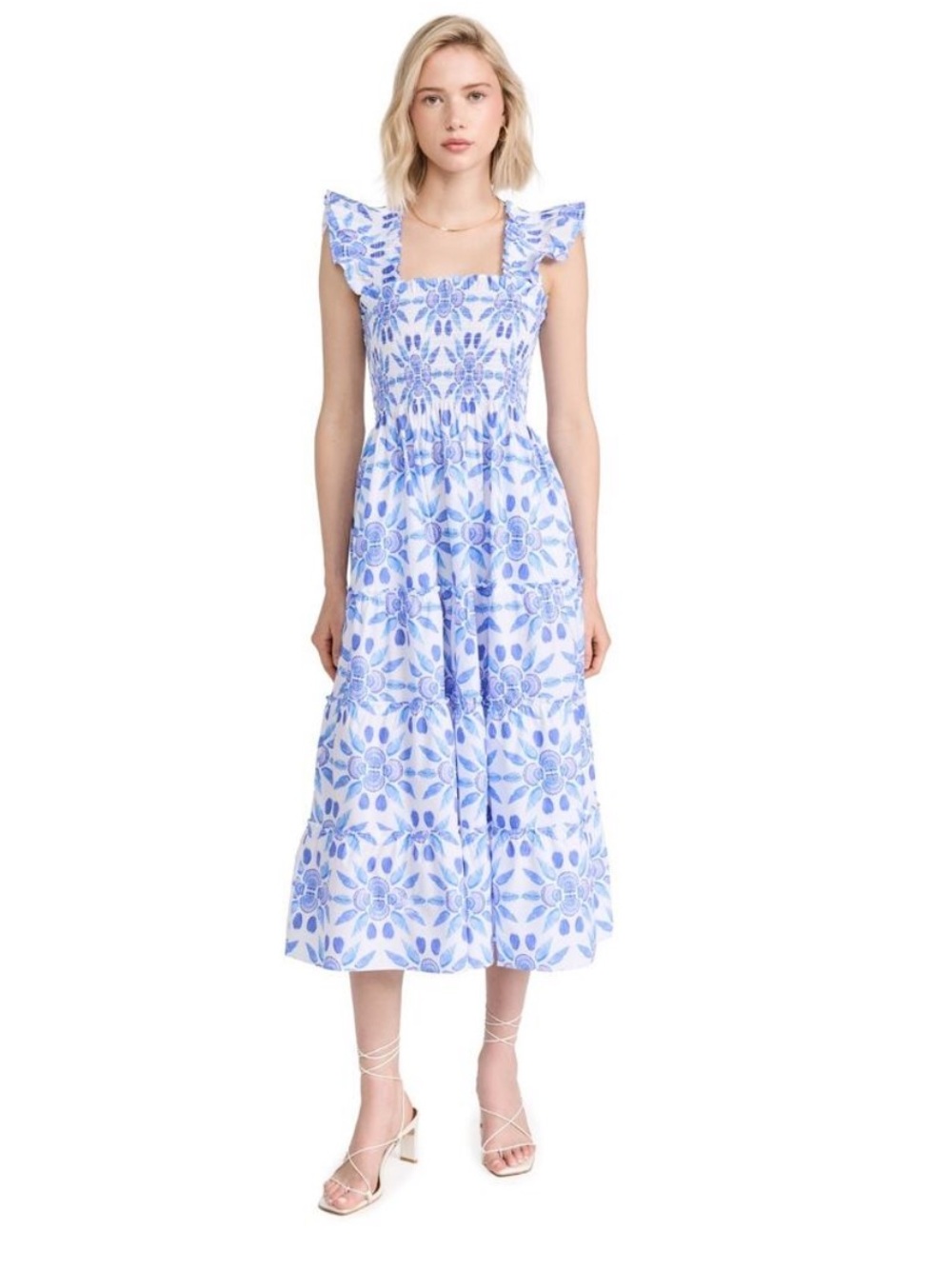 HILL HOUSE The Ellie Nap Dress in Blue Shell
Mosaic Cotton Size XS